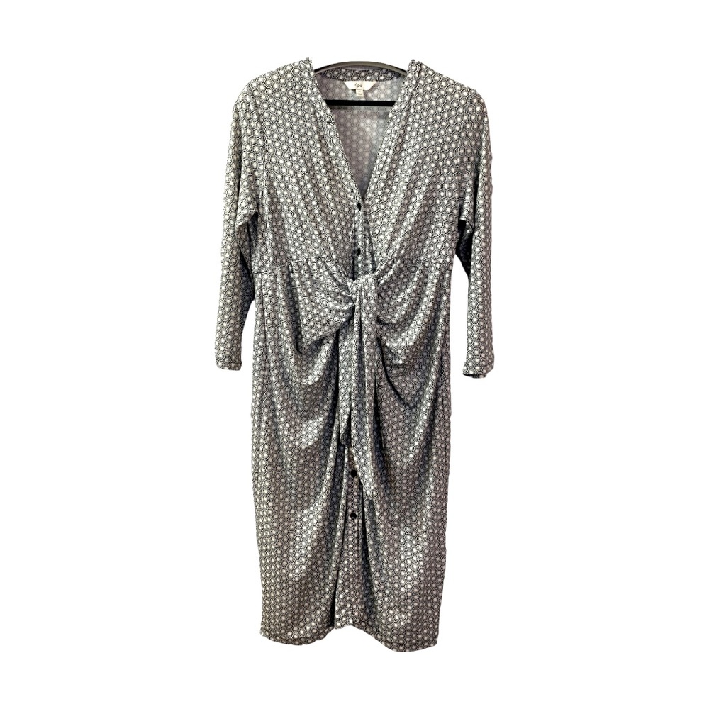 Ripe Maternity Midi Dress Black White Medium Geometric Pregnancy Party Workwear